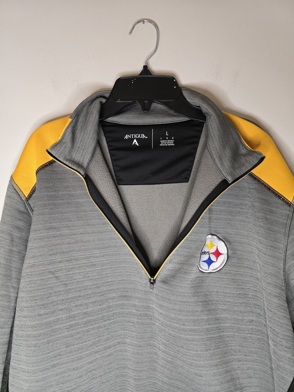 NFL Steelers Gray & Yellow Quarter-Zip Pullover Sweatshirt - Picture 3 of 4